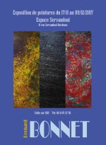 Affiche de mon exposition à l'espace SERVANDONI en 2017